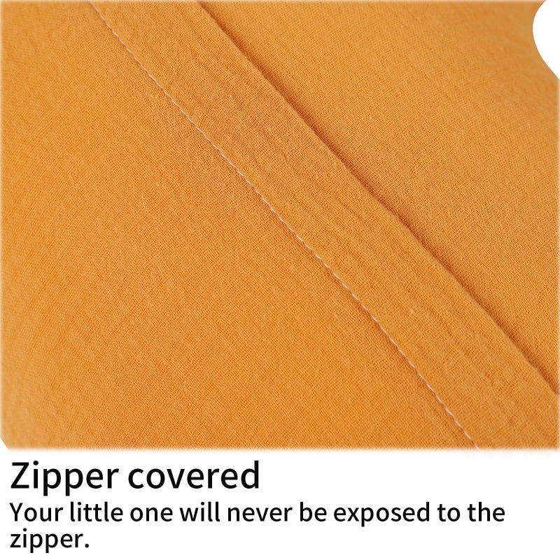 Onacosht Muslin Nursing Pillow Cover Soft 100% Cotton Feeding Pillow Slipcover Fits Standard Infant Nursing Pillow for Baby Boy and Girl, Orange - Image 5